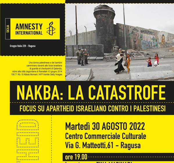  Amnesty International, focus sull’Apartheid di Israele verso i palestinesi
